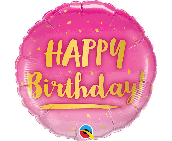 Picture of Foil balloon Ηappy birthday pink