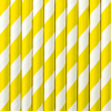 Χάρτινα καλαμάκια ριγέ κίτρινο με άσπρο (10τμχ)