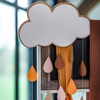 Picture of Decorative cloud with drops glitter rose gold and gold