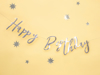 Picture of Banner happy birthday silver 64cm