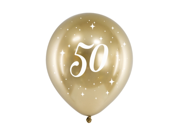 Σετ μπαλόνια χρυσό glossy - 50 (6τμχ)
