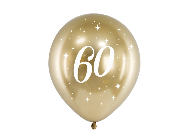 Σετ μπαλόνια χρυσό glossy - 60 (6τμχ)