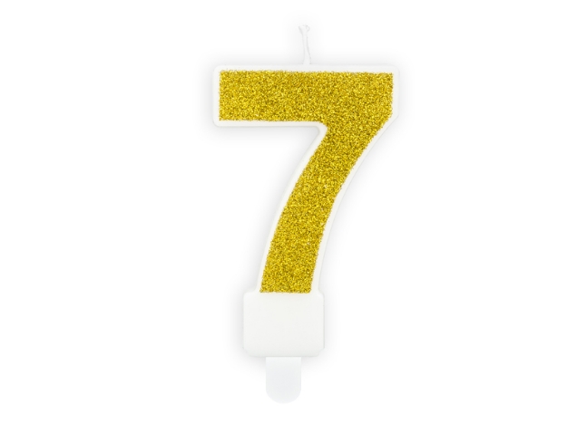 Picture of Gold Glitter 7 Number Candle