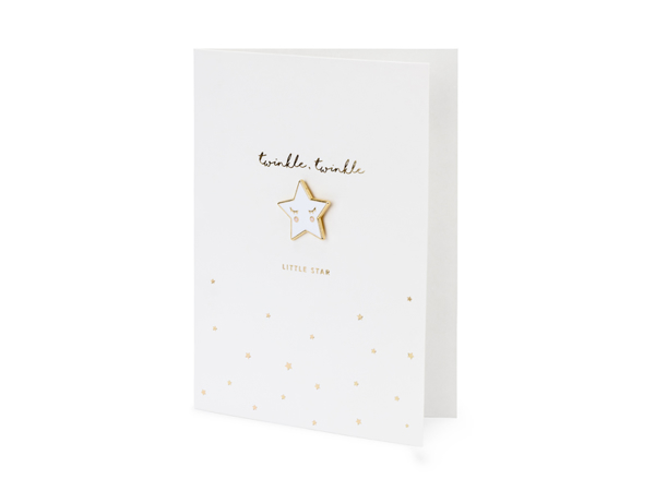 Kάρτα ευχών με καρφίτσα αστεράκι - Twinkle twinkle