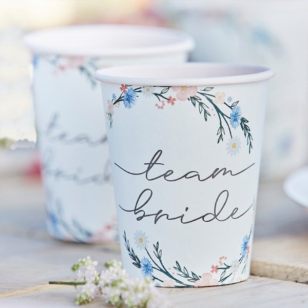 Picture of Paper cups - Boho team bride (8pcs)
