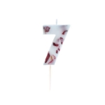 Picture of Pressed petal  number 7 birthday cake candle