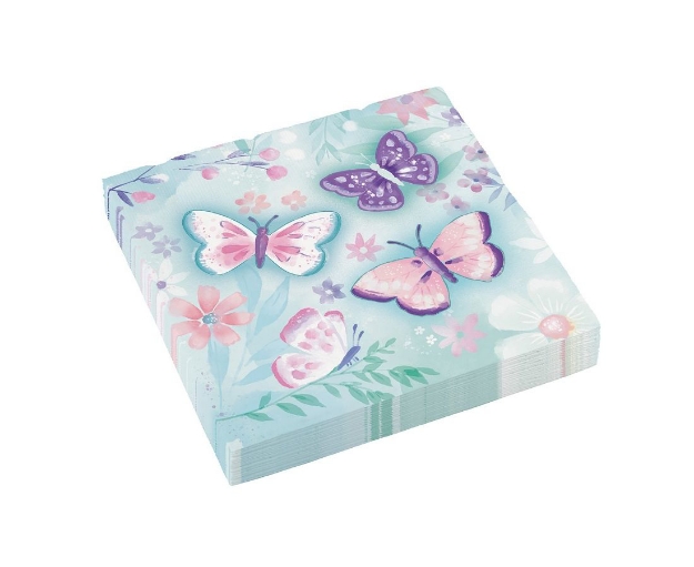 Picture of Paper napkins - Pastel butterflies (16pcs)