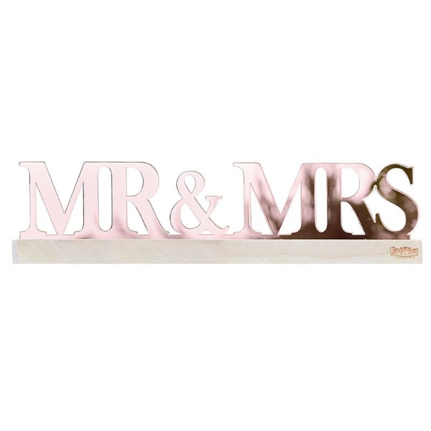 Διακοσμητικά γράμματα Mr&Mrs σε ροζ χρυσό