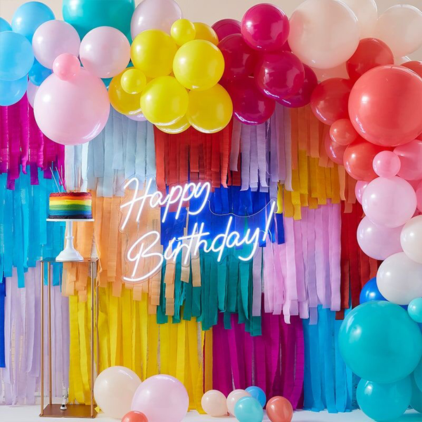 Picture of Party Backdrop with multicolour balloons and streamers