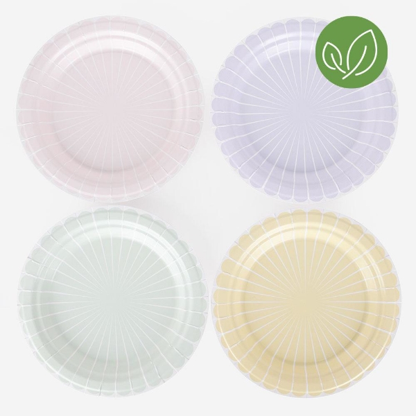 Picture of Dinner paper plates - Pastel (8pcs)