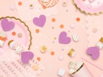 Διακοσμητικά sticks για cupcakes - Γκλίτερ καρδιές σε  μοβ