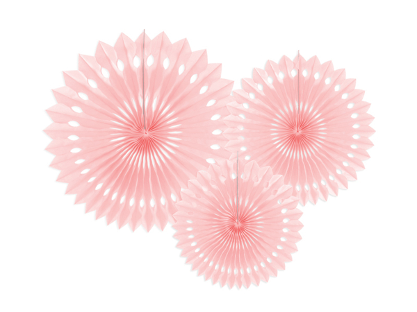 Picture of Powder pink Tissue Fan Decorations (set 3)