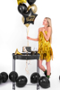Picture of Foil balloon star - Black  happy birthday 