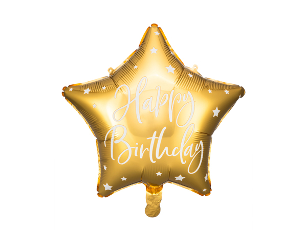 Picture of Foil balloon star - Gold happy birthday 