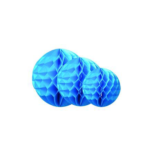 Picture of Blue Honeycomb Ball Decorations (set 3)