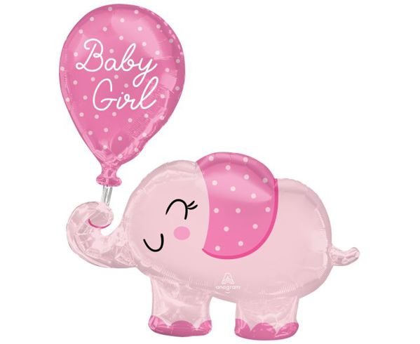 Picture of Foil balloon Elephant - Baby girl 