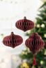 Picture of Paper honeycomb ornament deep red with tassel