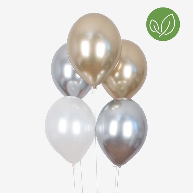 Picture of Balloons - Gold Silver glossy (10pc)