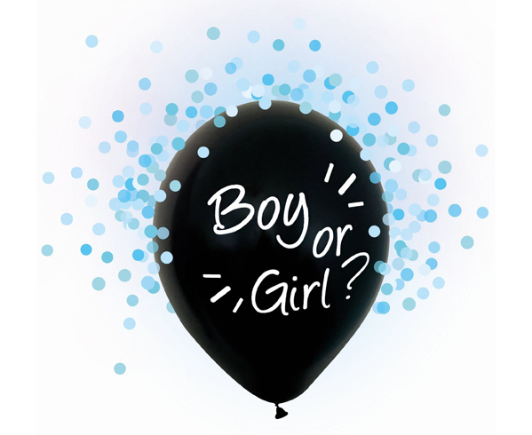 Picture of Balloons - Boy or Girl with blue confetti (4pcs)