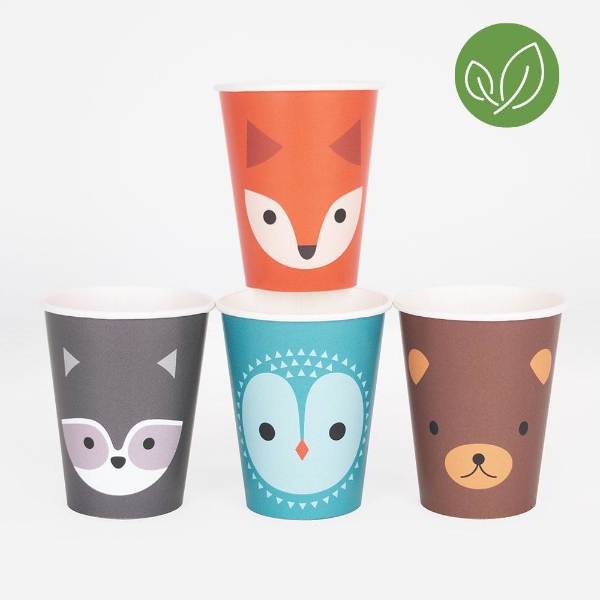 Picture of Paper cups - Woodland animals (8pcs)
