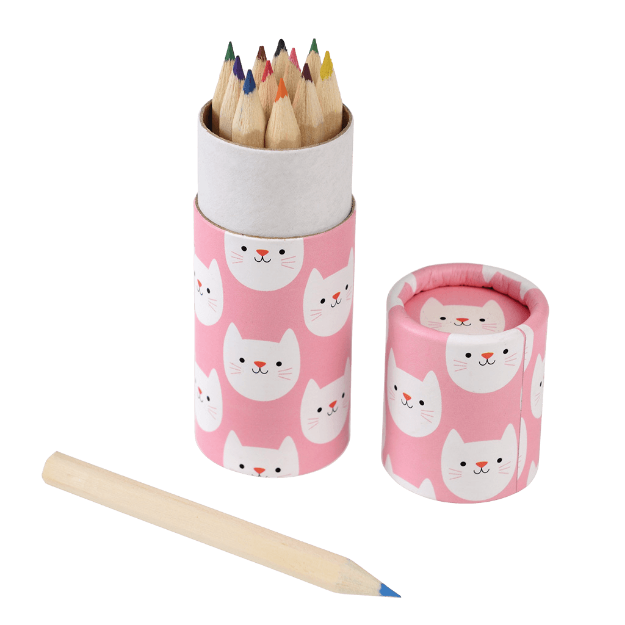 Picture of Set of 12 coloured pencils - Cat