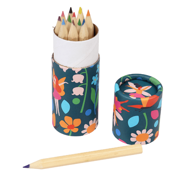 Σετ 12 χρωματιστά μολυβάκια - Λουλούδια και νεράιδες