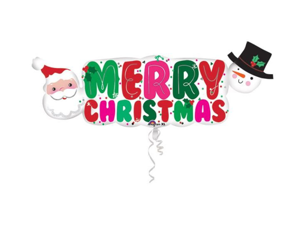 Μπαλόνι foil Santa and Snowman banner