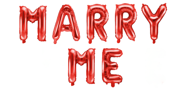 Picture of Foil balloons kit MARRY ME red