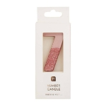 Picture of Rose Gold with Glitter 7 Number Candle