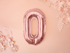 Μπαλόνι Αριθμός 0 ροζ χρυσό 35εκ