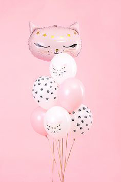 Picture of Balloon bouquet  filled with helium - Cat (6pcs latex + 1 foil)