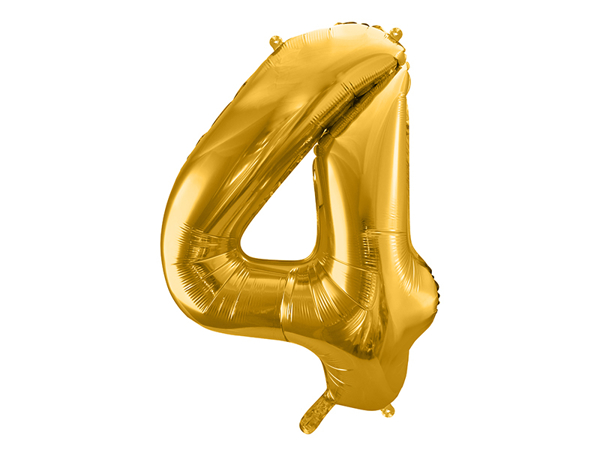 Picture of Foil balloon number 4 gold 86cm with helium 