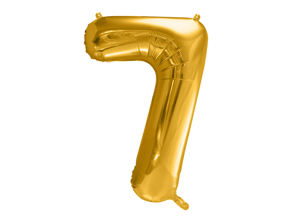 Picture of Foil balloon number 7 gold 86cm with helium 