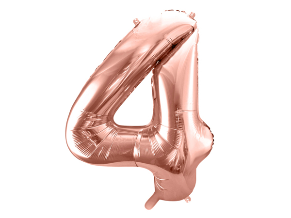 Picture of Foil balloon number 4 rose gold 86cm with helium 