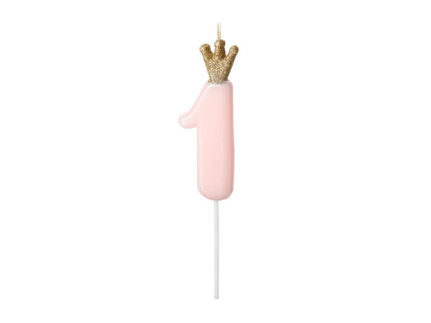 Picture of Pastel pink candle 1 with crown
