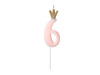 Picture of Pastel pink candle 6 with crown