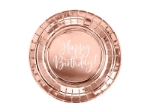 Χάρτινα πιάτα γλυκού - Happy birthday ροζ χρυσό (6τμχ)