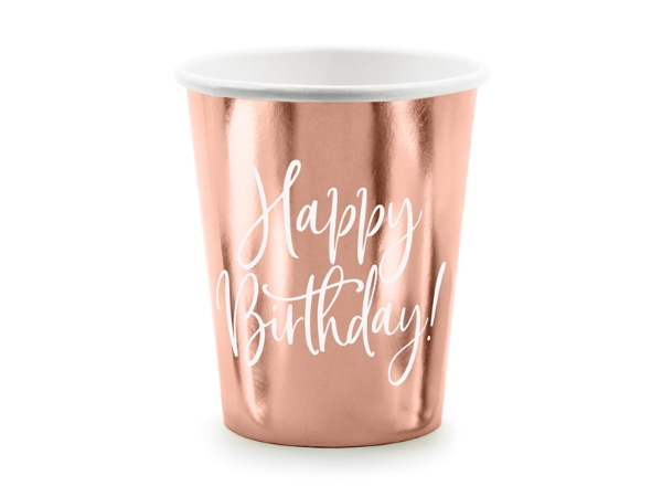 Picture of Paper Cups - Happy birthday Rose gold (6pcs)