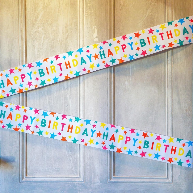 Picture of Happy Birthday Banners with stars (2pcs)