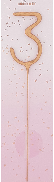 Σπινθηροβόλο κερί ροζ χρυσό - Αριθμός 3
