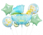 Σύνθεση μπαλονιών με ήλιο - It's a boy (5 μπαλόνια)