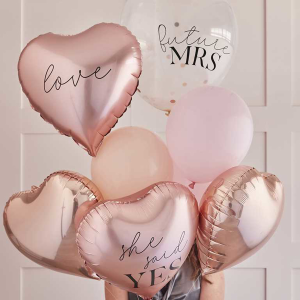 Picture of Rose Gold Hen Party Balloons Bundle (9pcs)