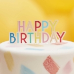 Picture of Rainbow Acrylic Happy Birthday Cake Topper