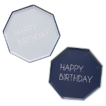 Picture of Dinner paper Plates - Happy Birthday navy & light blue (8pcs)