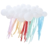 Σετ διακόσμησης με λευκά μπαλόνια και πολύχρωμα streamers