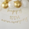 Γιρλάντα Happy anniversary σε χρυσό με νούμερα
