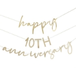 Γιρλάντα Happy anniversary σε χρυσό με αριθμούς