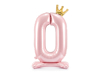 Picture of Foil Balloon Standing Number 0 Pink with crown 84cm
