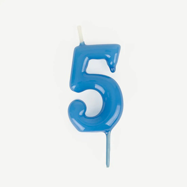 Picture of Blue 5 Number Candle