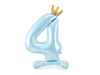 Picture of Foil Balloon Standing Number 4 Light blue with crown 84cm